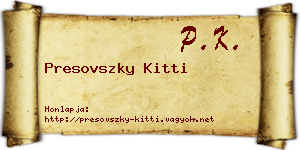 Presovszky Kitti névjegykártya